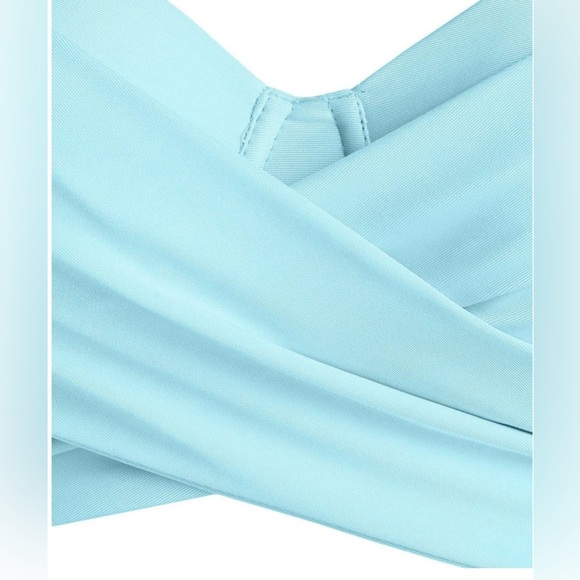 Blue and White Bikini with Wrap-Style Top and Playful Print - Picture 4 of 4